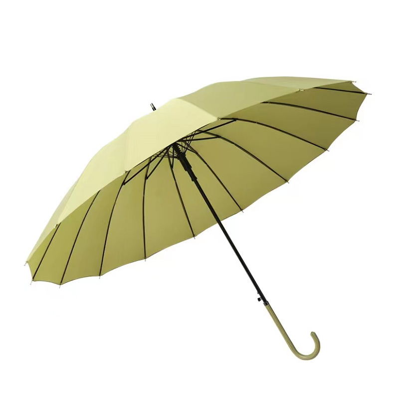 BRS户外卡希尔系列23寸皮弯柄雨伞 LK-928 23×16骨 抹茶绿色 85*10cm 