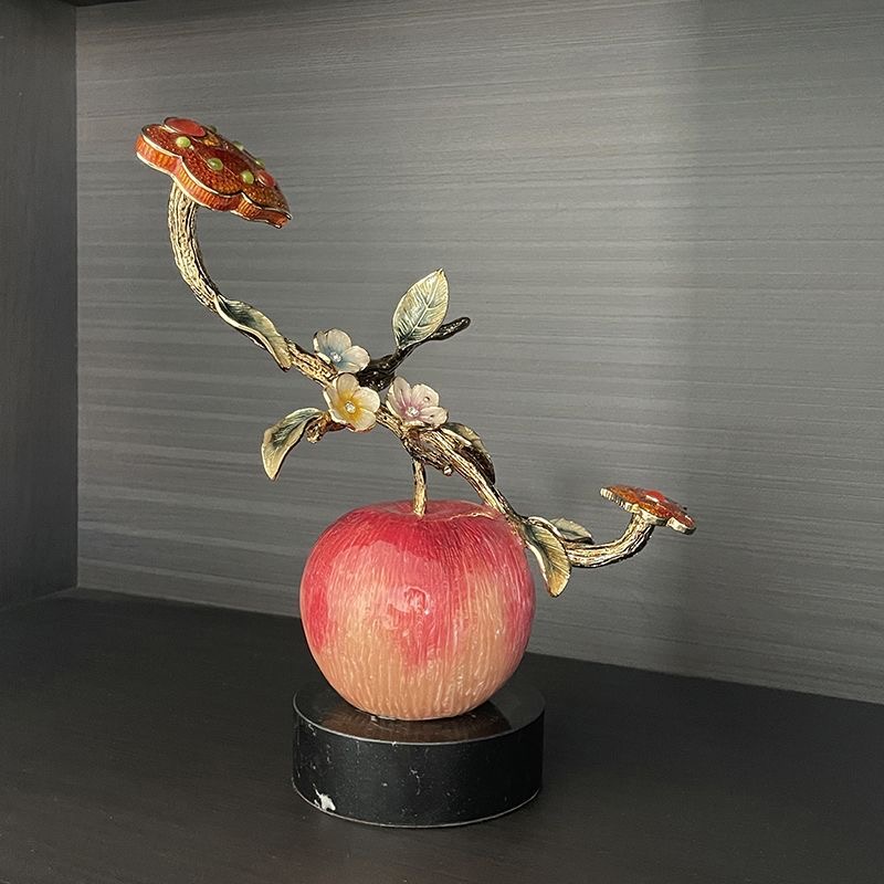 Enamel color apple new Chinese Zhaocai peace decoration living room porch home light luxury moving to a new house wishful decora