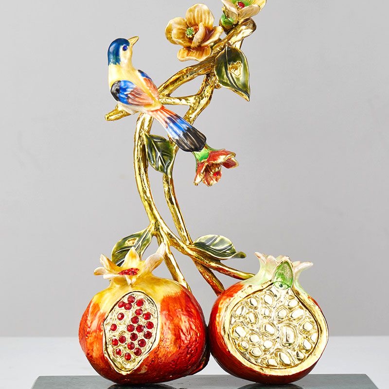 Joy Duofu pomegranate decoration enamel color craft living room office home decoration