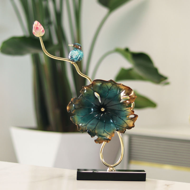 Copper lotus decoration lotus leaf creative furniture home living room TV cabinet decoration housewarming business gifts