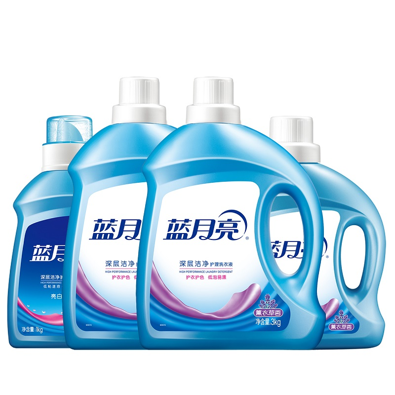 蓝月亮 薰衣草洁净洗衣液3kg*2 薰衣草洁净洗衣液1kg 薰衣草亮白增艳洗衣液1kg