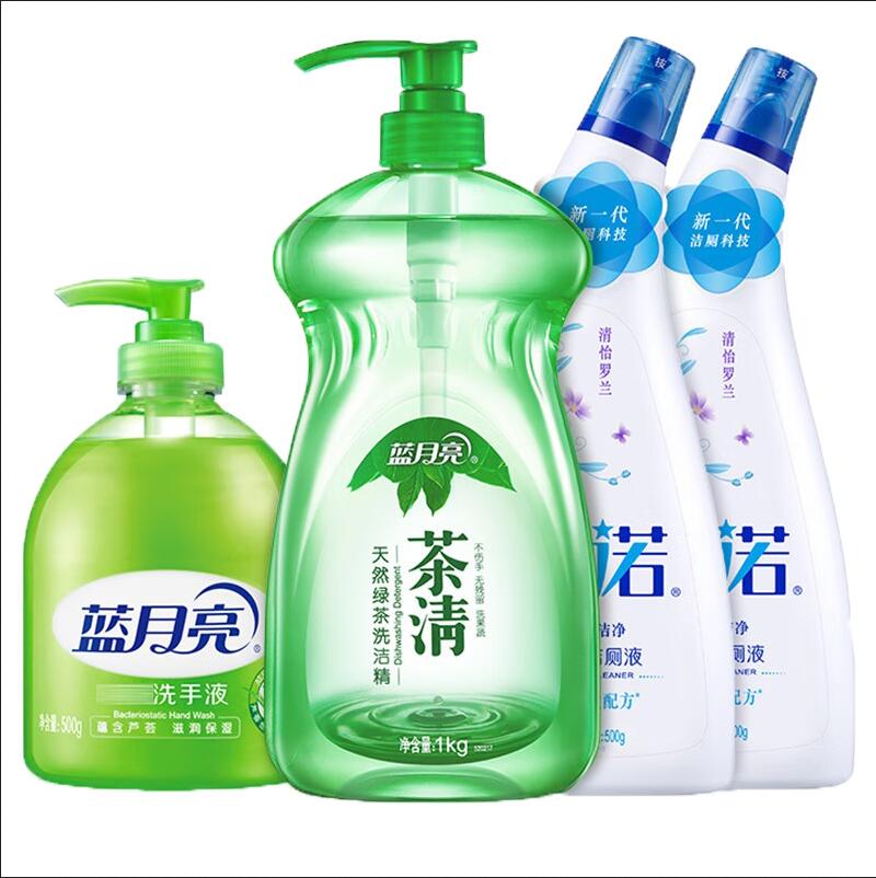 蓝月亮厨卫组合：茶清1kg 卫诺沁香500g×2 芦荟瓶500g