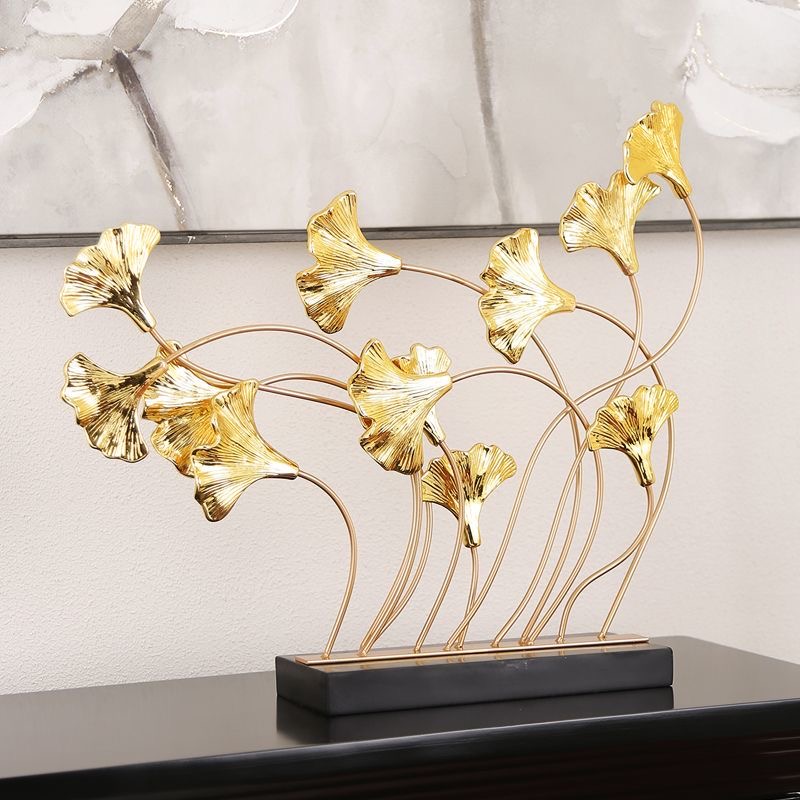 New Chinese gingko resin decoration modern living room model room porch office hotel antique shelf decoration