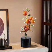 New Chinese pomegranate decoration enamel creative living room home decoration porch wine cabinet TV cabinet light luxury high-e
