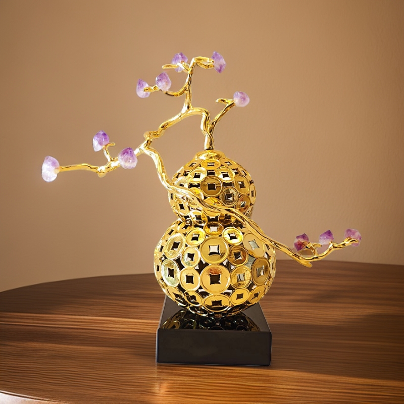 Moving to the new house amethyst gourd decoration light luxury high-end living room TV cabinet porch desktop decoration meaning 