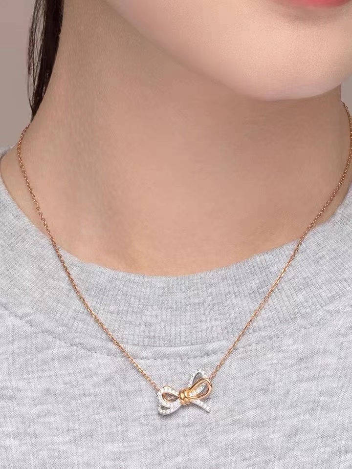 Swarovsk施华洛世奇双色蝴蝶结项链38cm5440636