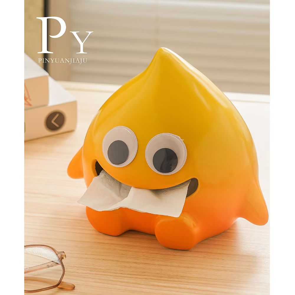 Cute little flame fun cute tissue box storage drawer paper box desktop decoration home porch bedroom bathroom