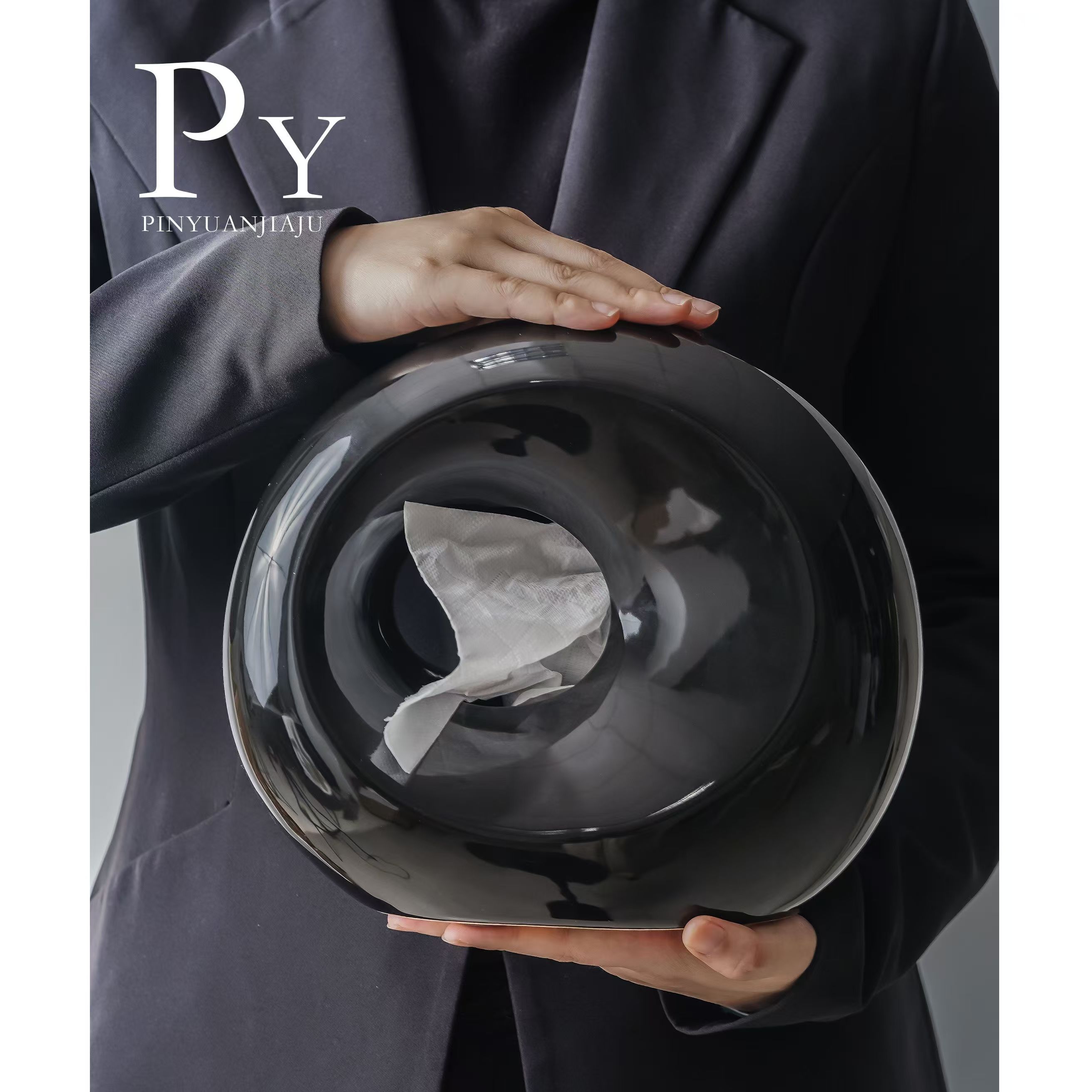 Design advanced sense of the moon ceramic tissue box napkin drawing table decoration home porch decoration toilet