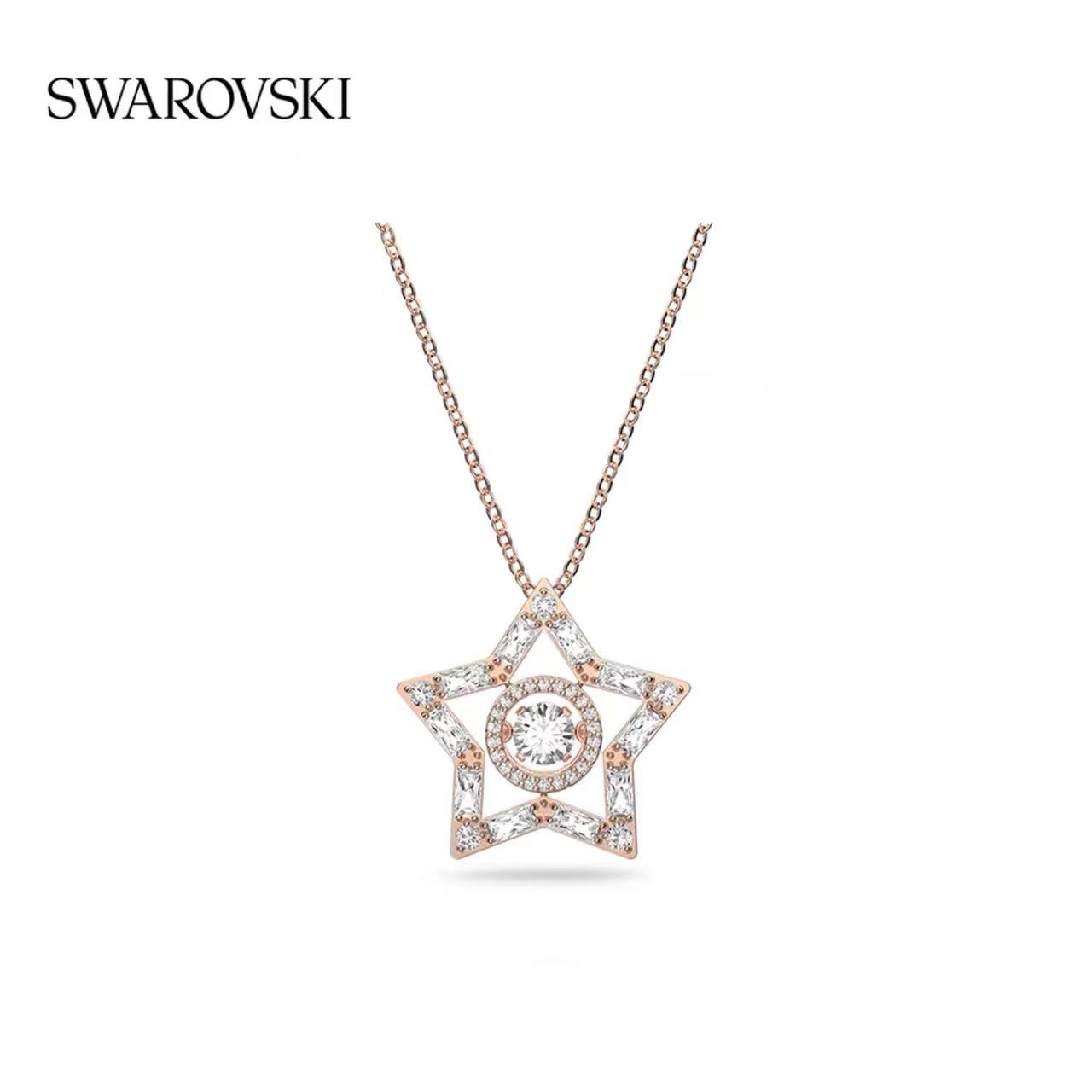 SwarovskI施华洛世奇STELLA玫瑰金色项链38cm 