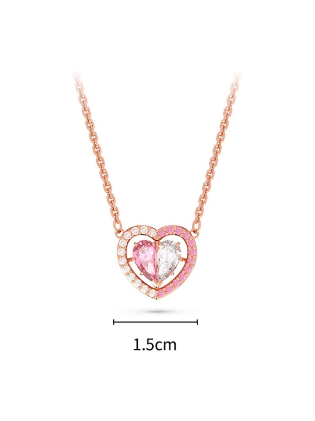 SwarovskI施华洛世奇双色爱心粉色项链5653007