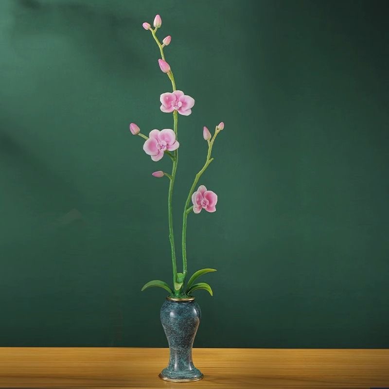 TV cabinet decoration pieces orchid flower art porch living room light luxury high-end home accessories housewarming gifts