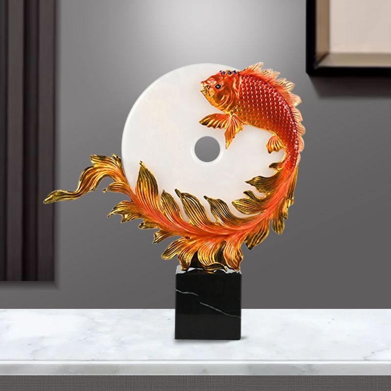 Zhaocai koi decoration like a fish in water living room porch TV cabinet office desktop antique frame decoration housewarming ce