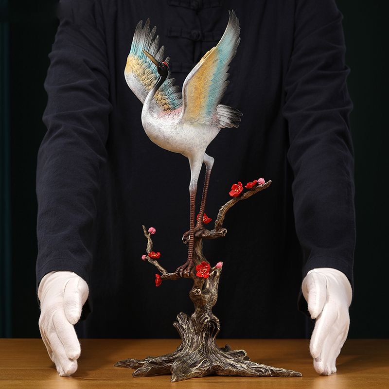 Pure copper crane pendant crane extension home decoration birthday star wish to send the old man elder birthday gift