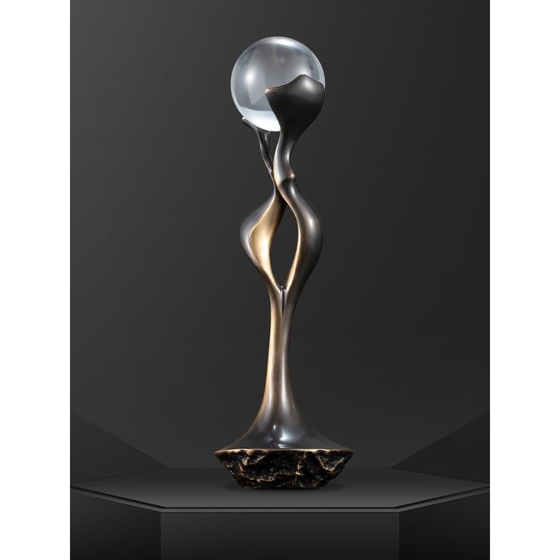 Light luxury high-end copper Yuntian living room TV cabinet wine cabinet Office desktop creative art porch decoration