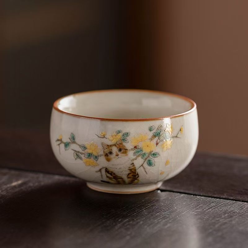 Such as Yao beige tea cup ceramic tea cup