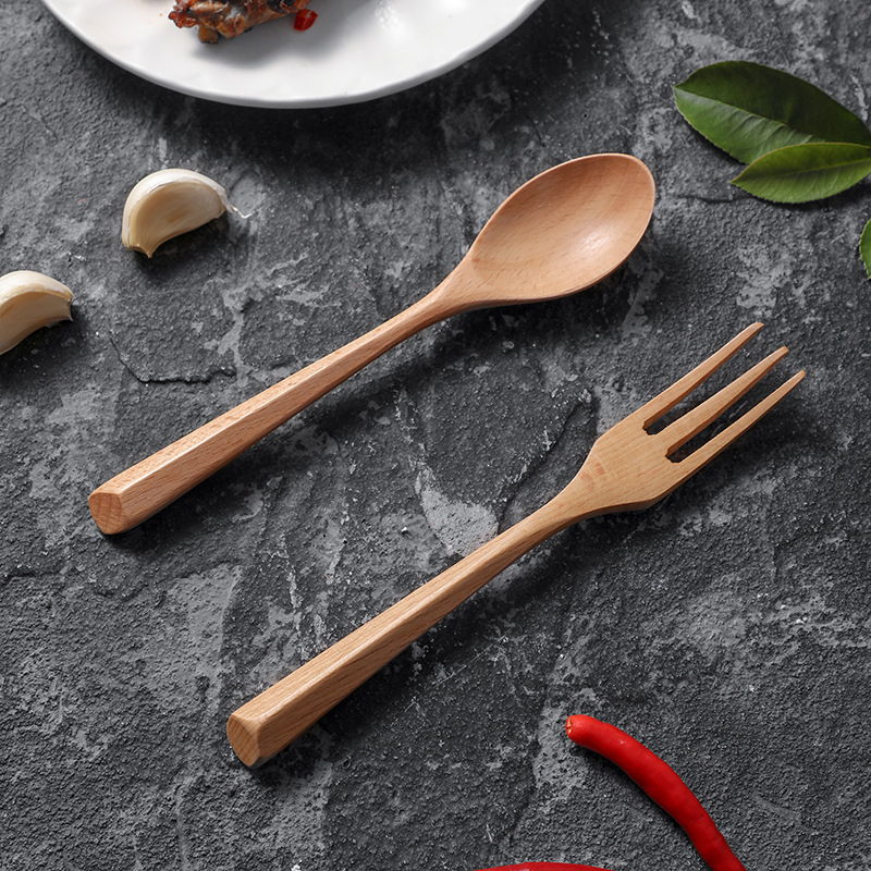 Wooden tableware Wooden spoon fork spoon fork combination