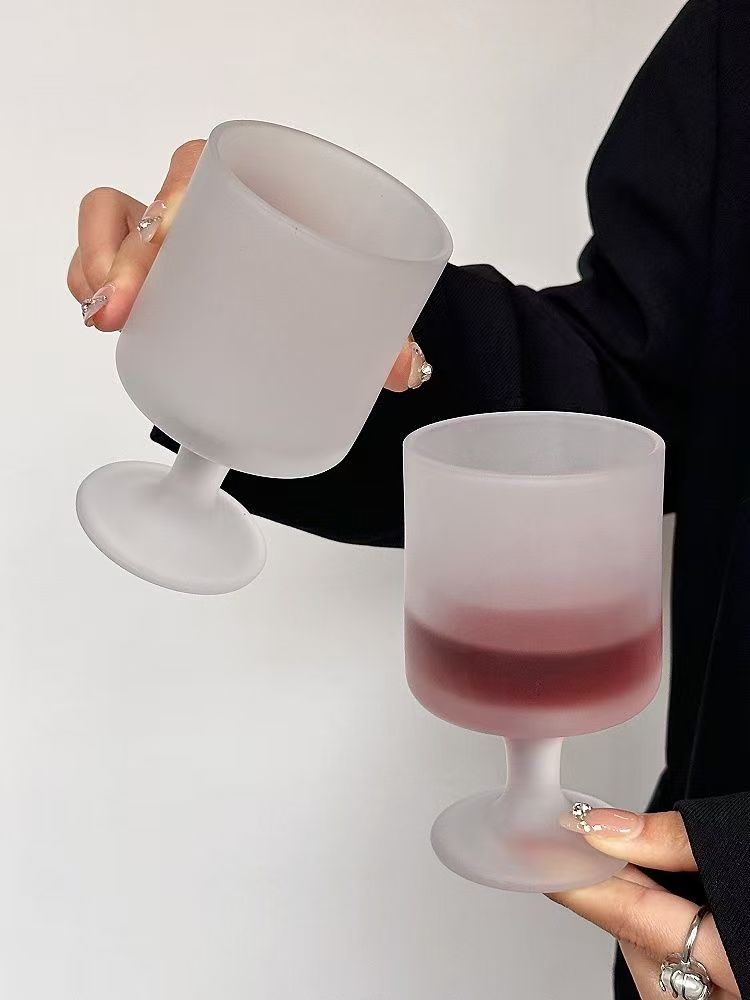 Frosted texture dwarf glass High appearance level Premium wine Drink drink juice cold drink glass