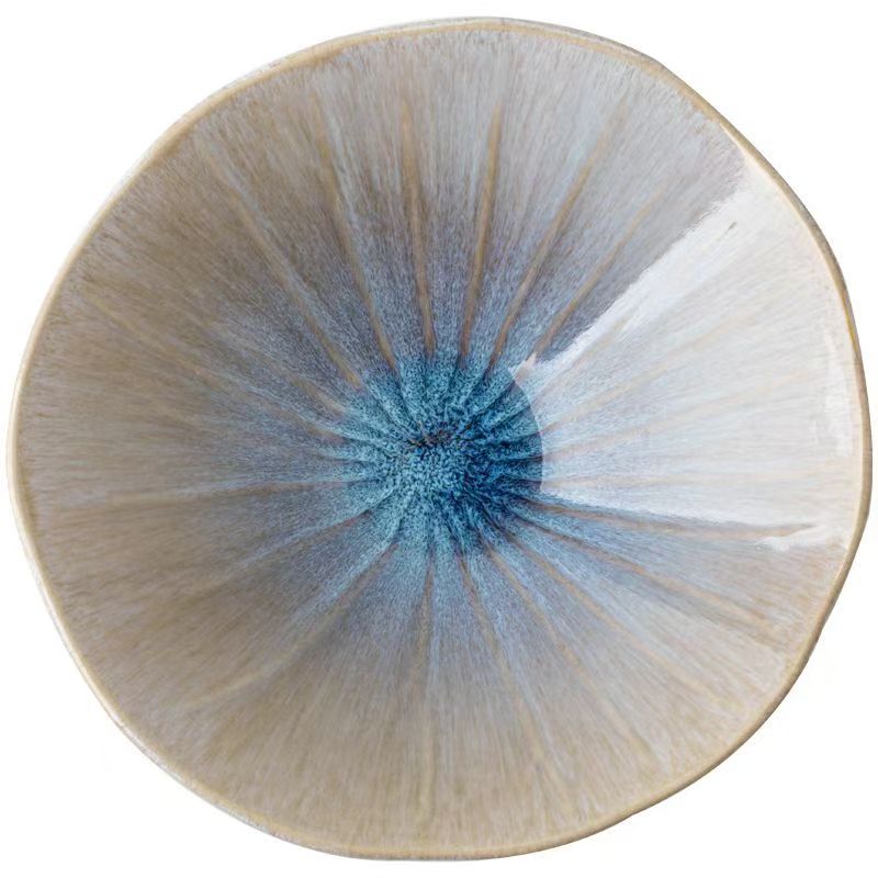 Irregular salad bowl ceramic bamboo hat bowl club mood dish bowl