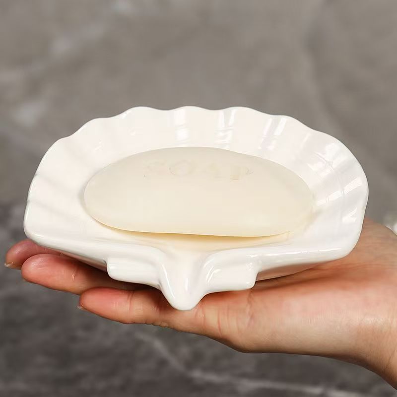 Light luxury shell soap box Household luxury soap box wash table drain soap dish