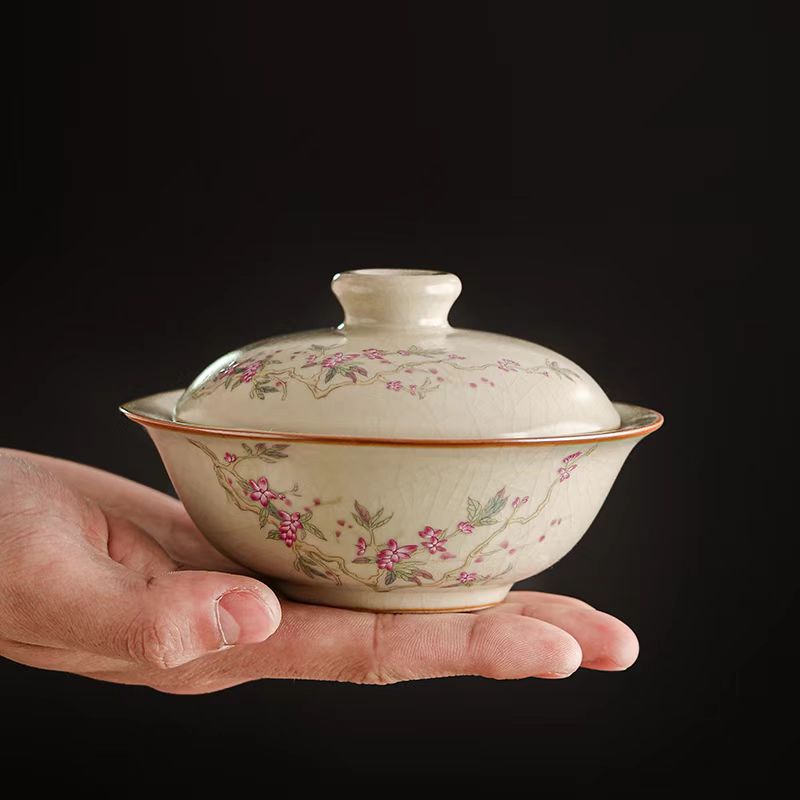 Mihuang Ru kiln ashtray ceramic with cover fly ash smoke proof creative personality decoration home