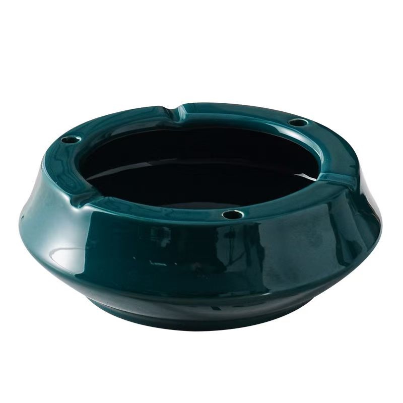 Drum ashtray Creative personality ceramic ashtray home retro Chinese living room light luxury office trend ashtray