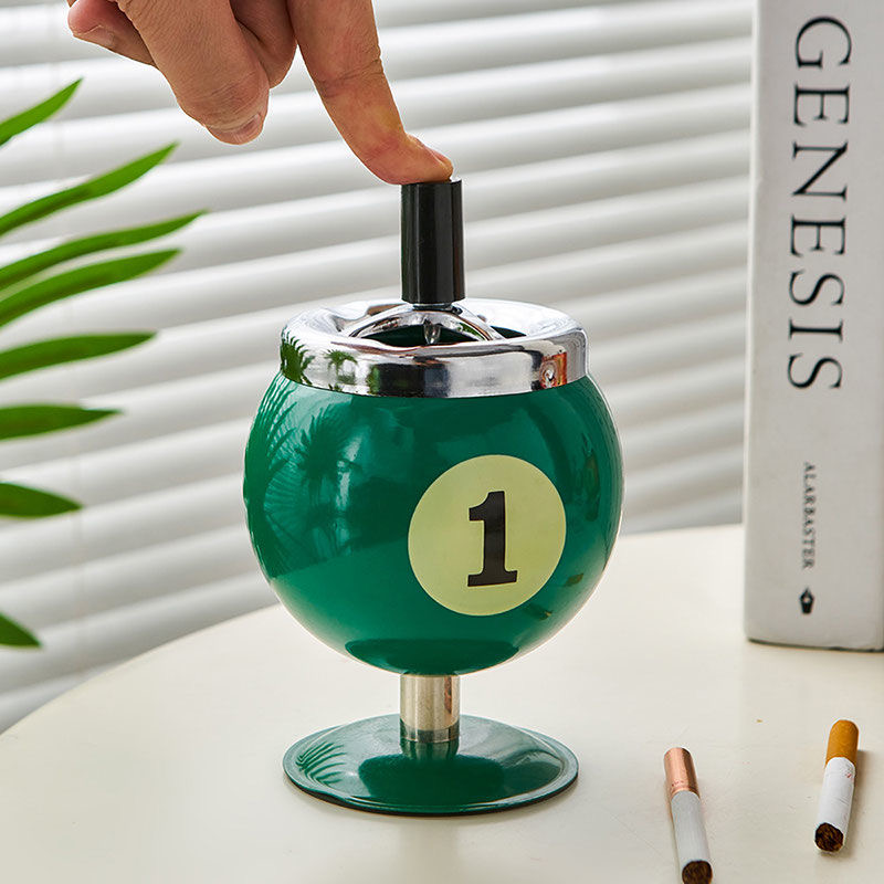 Ashtray anti-fly ash family living room advanced sense niche creative decoration with cover net red ash cylinder design sense as