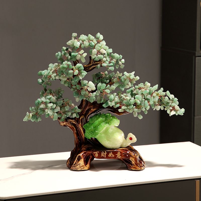 Natural crystal cash tree Money tree TV cabinet wine cabinet decoration home living room charm decoration opening gift