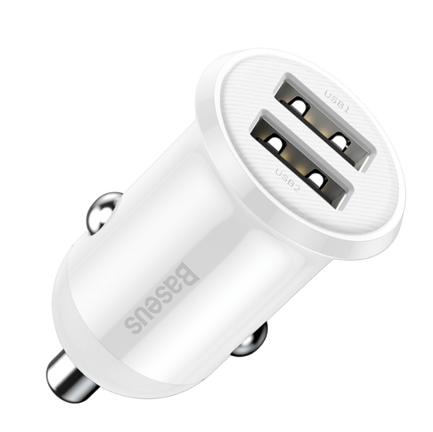 倍思 小米粒Pro 双U4.8A车载充电器 黑色/白色