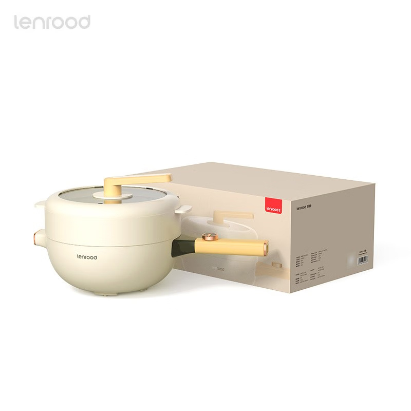 邻鹿 电炒锅 电火锅 蒸锅煮锅LR-008 4L大容量多用途锅