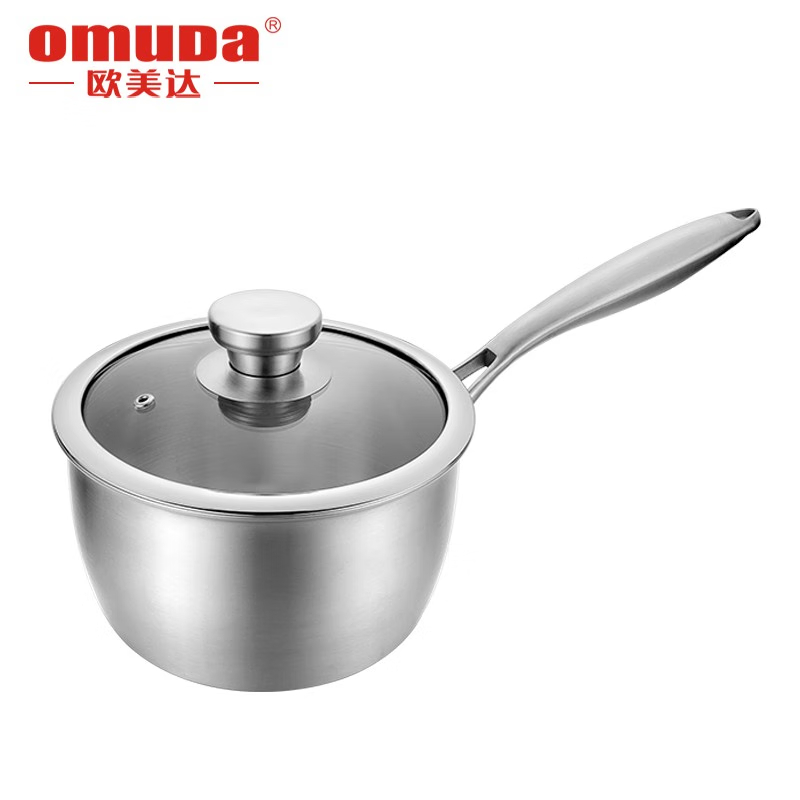 欧美达（omuDa） 欧美达奶锅婴儿宝宝辅食锅316不锈钢小锅家用燃气灶热牛奶汤锅 16cm【1.5升】