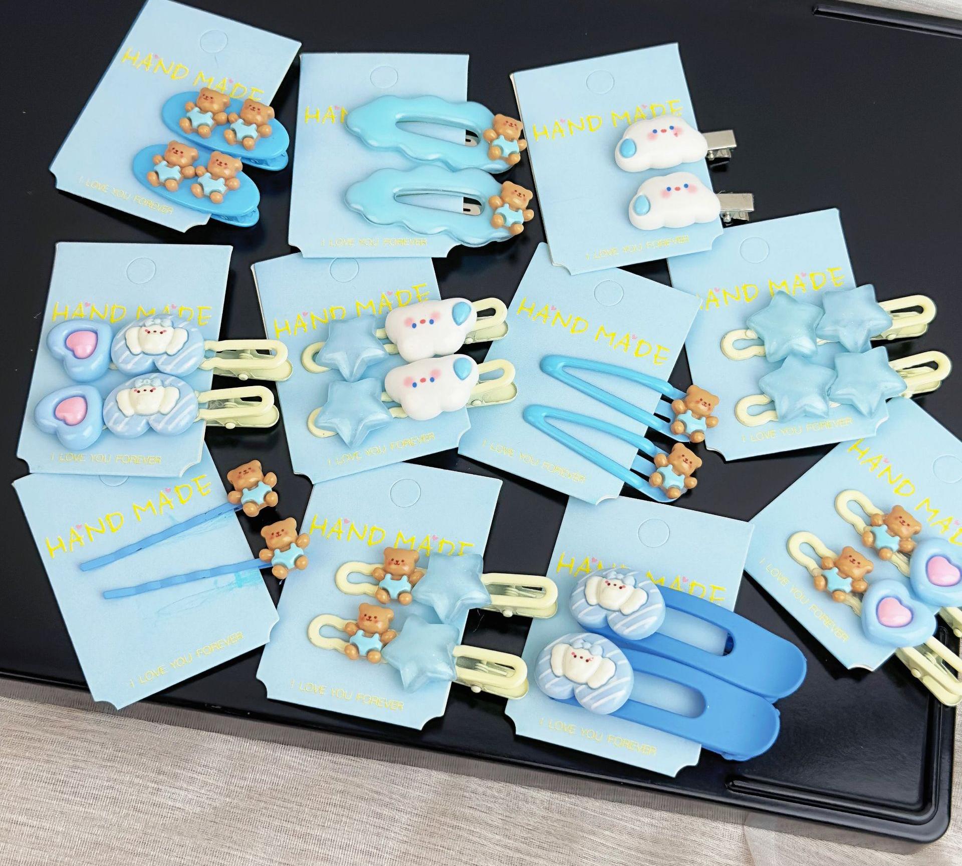 Sweet Maiden Cloud Bow BB clip Side fringe Duck beak clip hair accessory