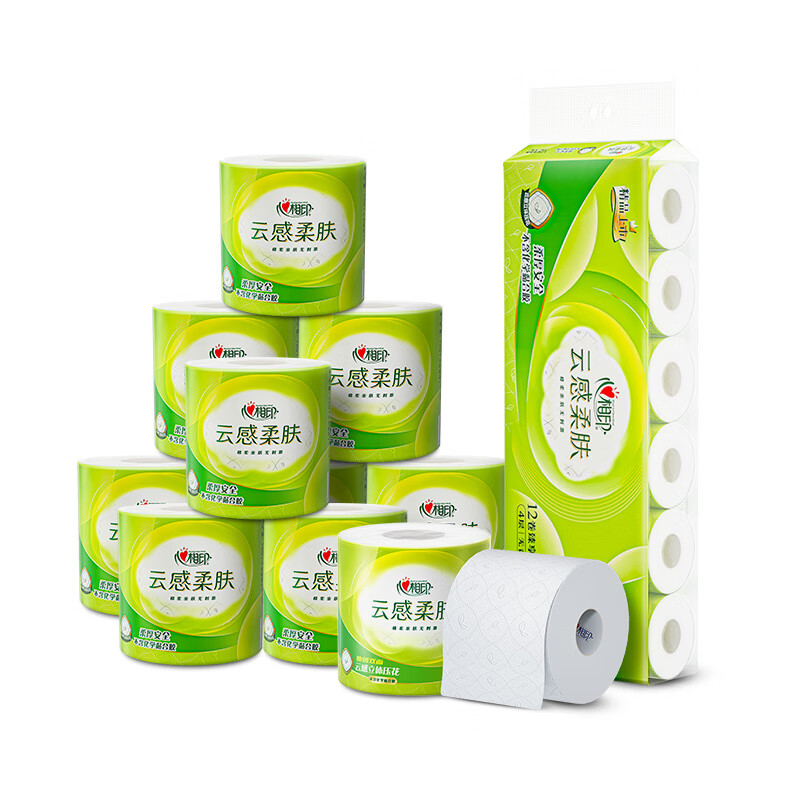 心相印云感系列150克10粒装四层立体压花卷筒卫生纸