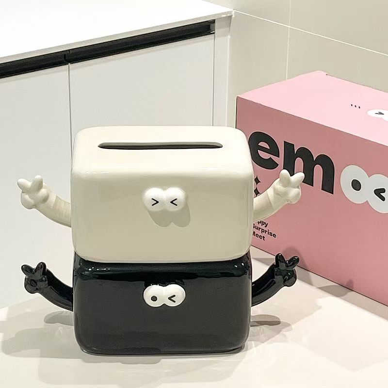 Creative cute tissue box living room coffee table household high appearance level sanitary paper box napkin paper box desktop de