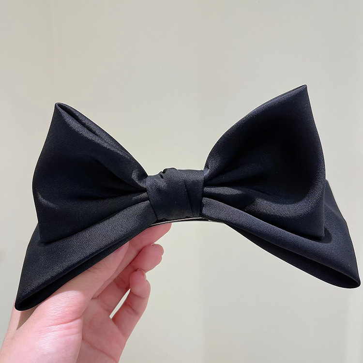 Black stereoscopic bow clip headpiece hair clip Women summer simple temperament top clip hair clip