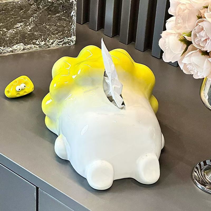 Creative living room tea table small party food tissue box paper box desktop ceramic decoration net red light luxury senior cart