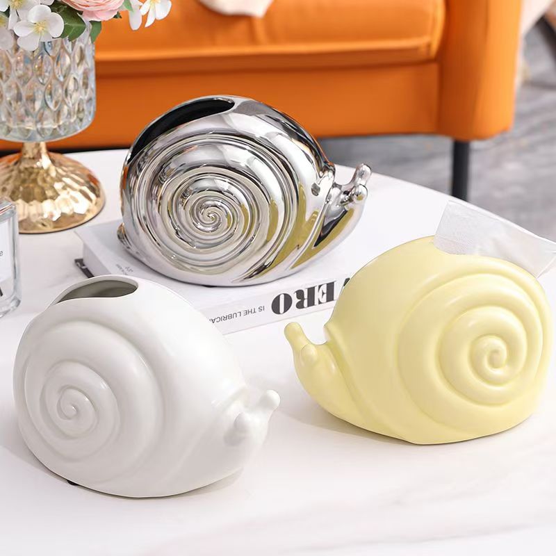 Simple ceramic tissue box creative cute cartoon living room home high appearance level of the bathroom milk yellow paper box