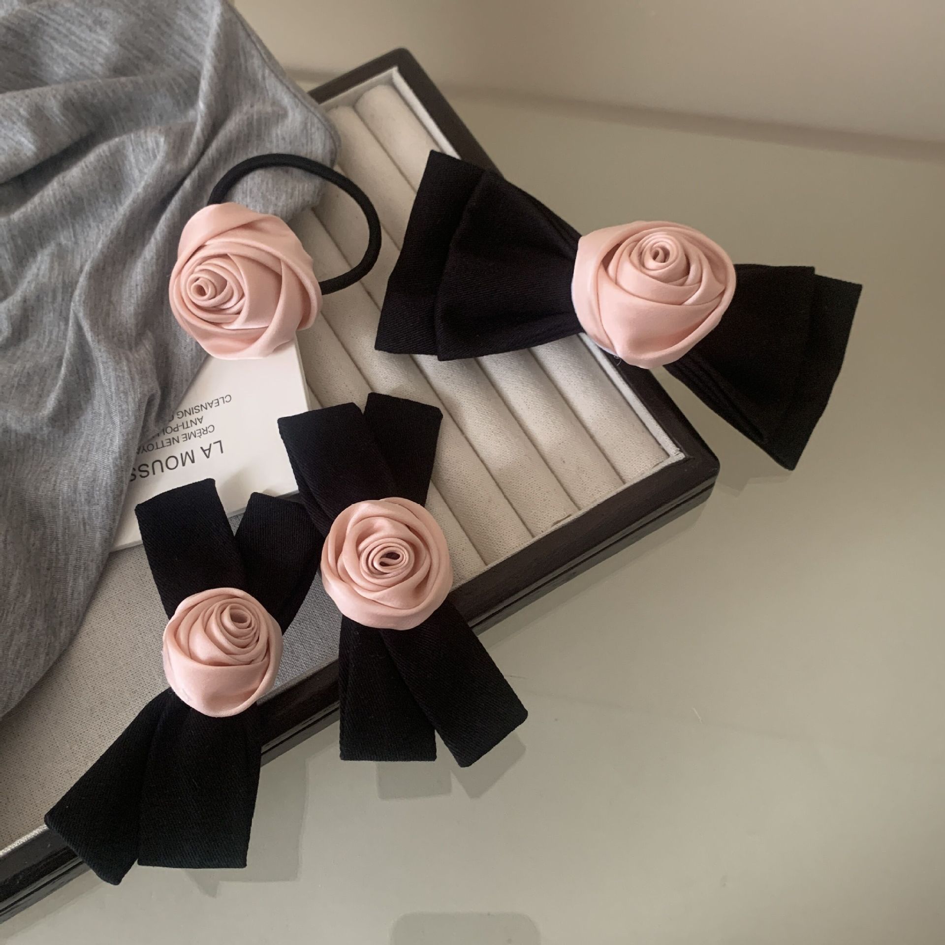 Japanese minority blackpink girls flower hair accessories all the design of high-grade bow side clip hair
