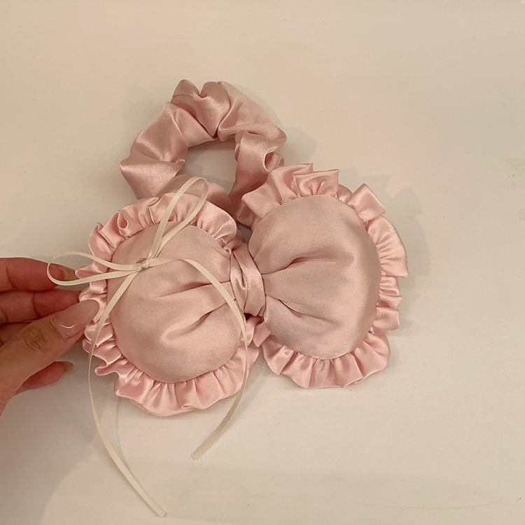 Sweetheart party three-dimensional love bow hair circle cute little pillow hair tie women's bun hair tie