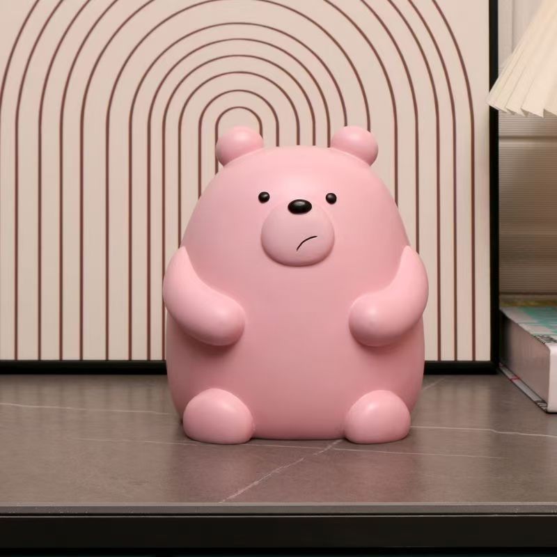 Resin tissue box decoration modern living room coffee table decoration simple creative cute cartoon bear smoke paper box