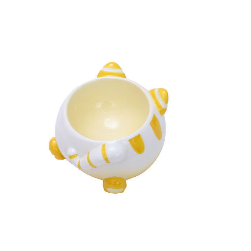 Cat Bowl Ceramic cat bowl Water bowl Cute high appearance level cartoon cat bowl Dog bowl Food bowl Cat bowl