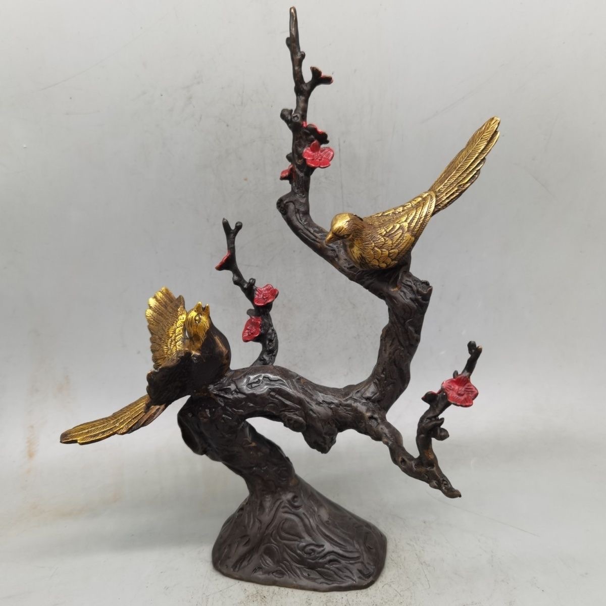 Antique bronze gilt happy eyebrows double happiness Linmen magpie bronze decoration home accessories living room arts and crafts