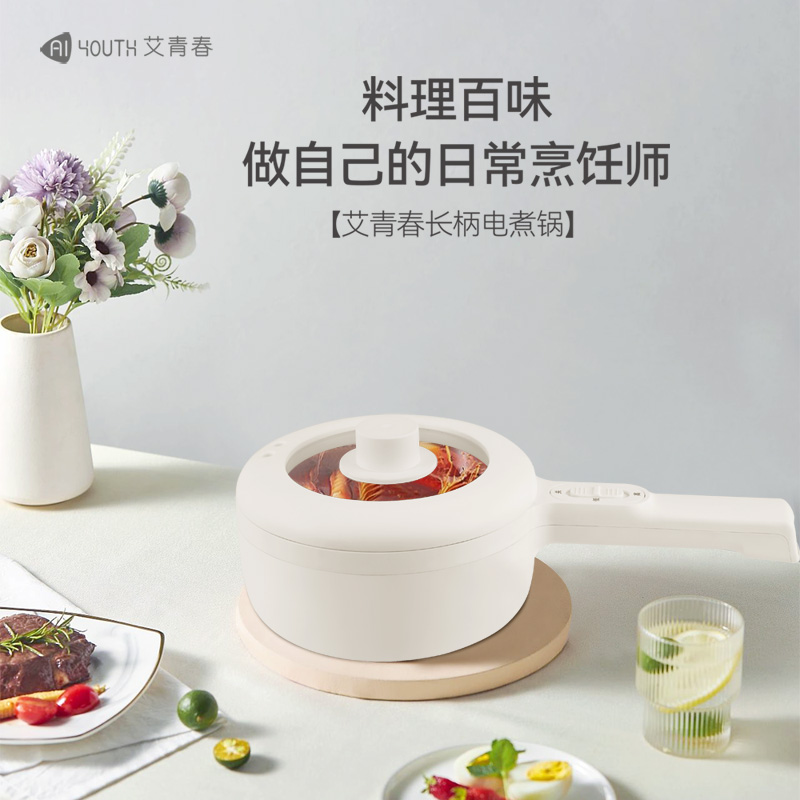 艾青春 新款电煮锅 AI-HG303 白色（标配）（带蒸笼）
