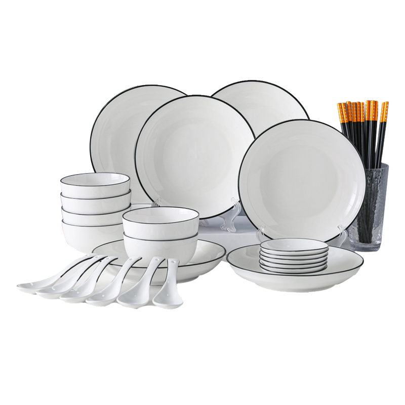 珊兰伊兰 简爱餐具套装 中式陶瓷30件套 釉上彩碗碟组合YL-3005C